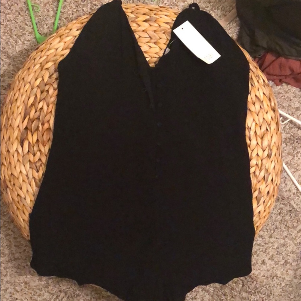 Black Button Romper